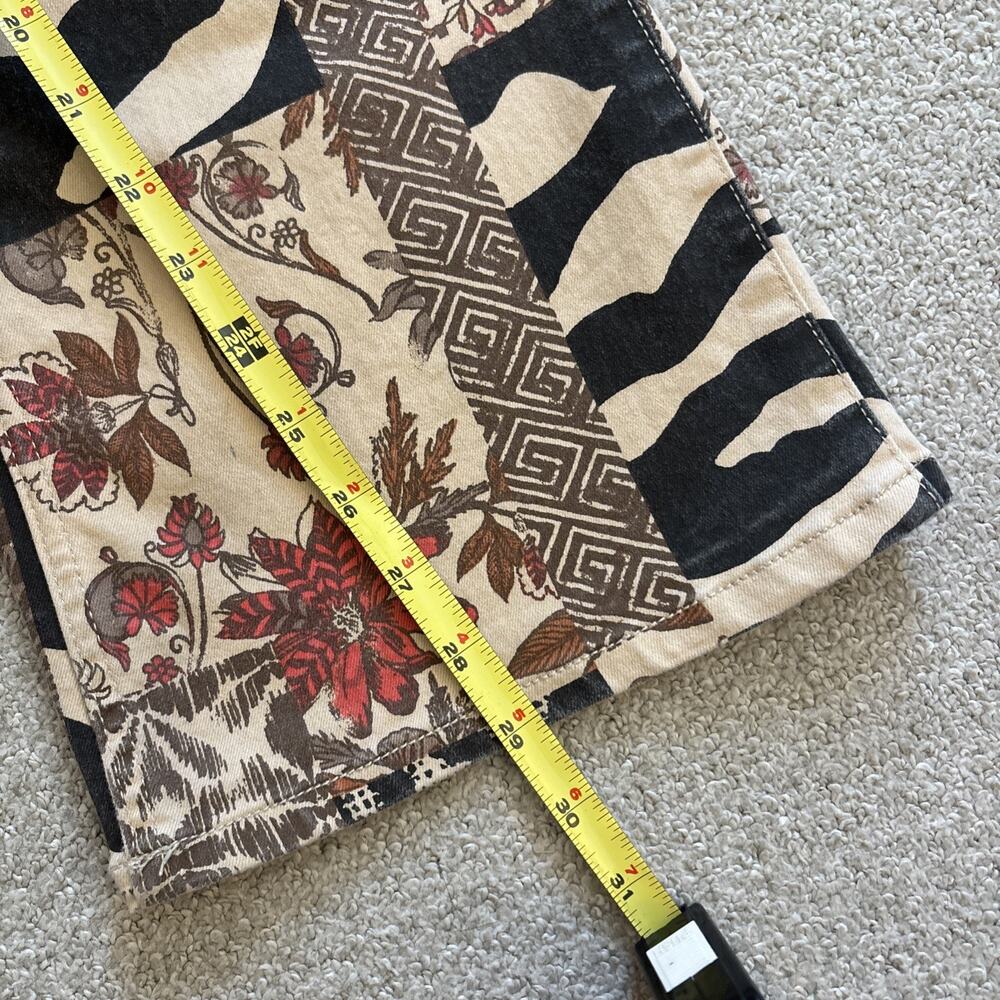 Free People Women Jungle Printed Jett Low Rise Flare Jeans Stretch Size 30/29 - Picture 7 of 8